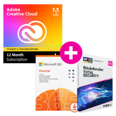 Pack Adobe Creative Cloud Alle apps - Studenten en docenten + Microsoft 365 Personal + Bitdefender Total Security
