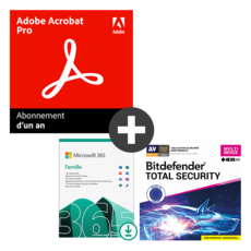 Acrobat Pro + Microsoft 365 Famille + Bitdefender Total Security