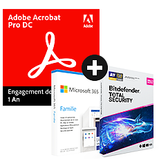 Pack Acrobat Pro DC + Microsoft 365 Famille + Bitdefender Total Security