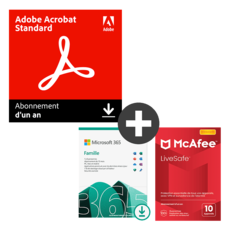 Acrobat Standard + Microsoft 365 Famille + McAfee LiveSafe