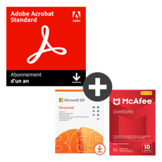 Acrobat Standard + Microsoft 365 Personnel + McAfee LiveSafe