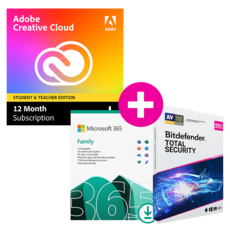Pack Adobe Creative Cloud Alle apps - Studenten en docenten + Microsoft 365 Family + Bitdefender Total Security