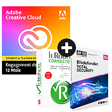 Pack Adobe Creative Cloud All Apps - Education + Le Robert Correcteur - Education + Bitdefender Total Security
