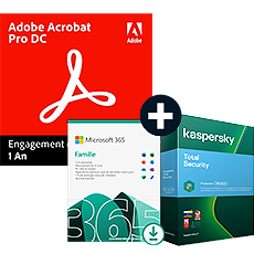 Pack Acrobat Pro DC + Microsoft 365 Famille + Kaspersky Total Security