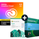 Visuel Pack Adobe Creative Cloud All Apps - Education + Microsoft 365 Famille + Kaspersky Total Security