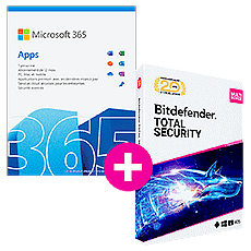 Pack Microsoft 365 Apps for business + Bitdefender Total Security