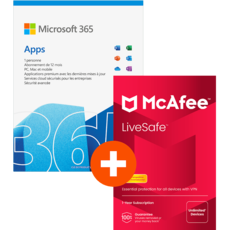 Pack Microsoft 365 Apps for business + McAfee LiveSafe