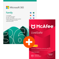 Microsoft 365 Family + McAfee LiveSafe